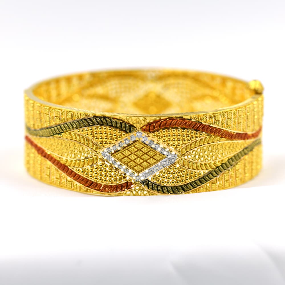 exquisite multicolor enamel gold bangle