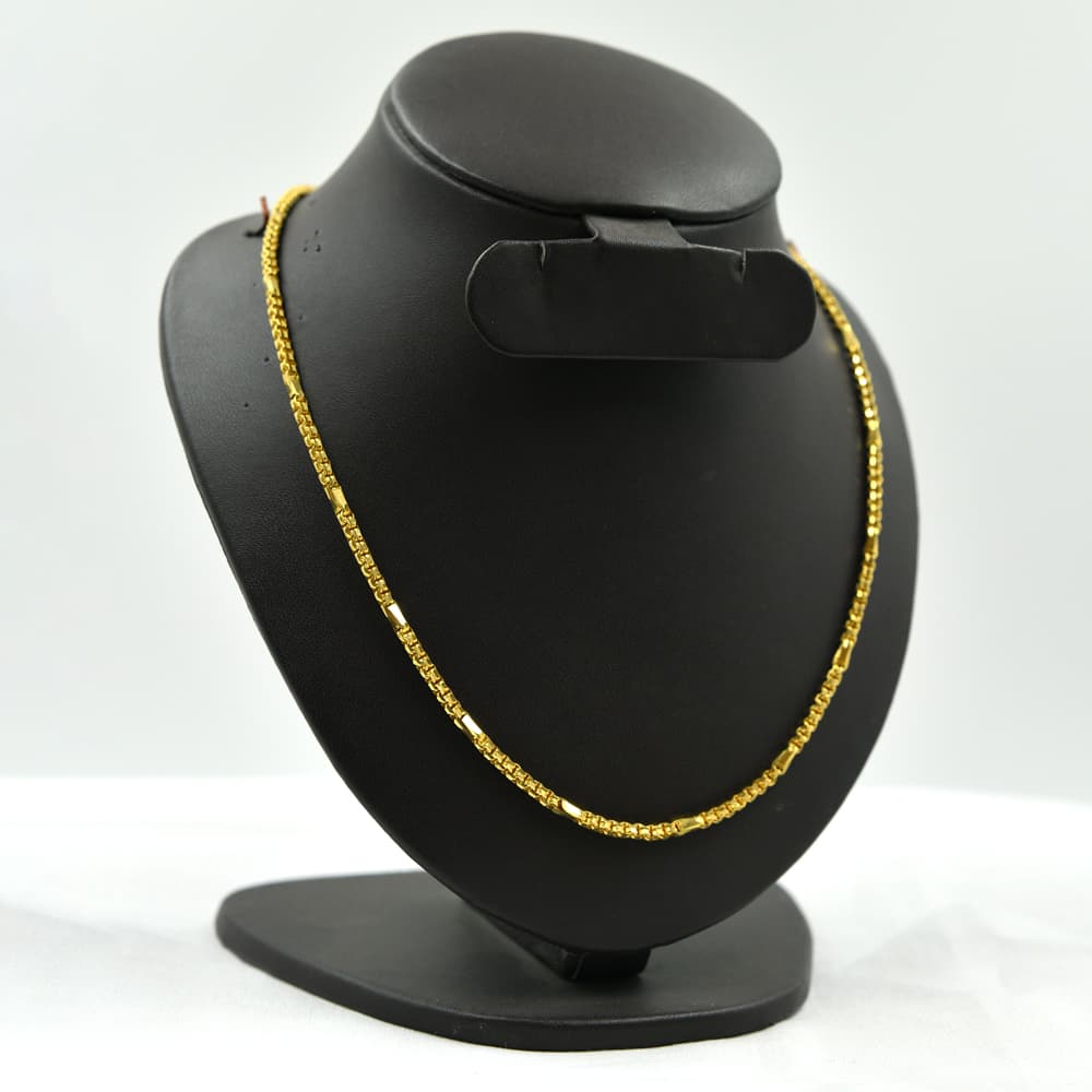 men's gold chain with box link design